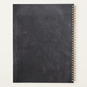 Zwarte karton, Floral Girly, elk jaar Planner (Achterkant)