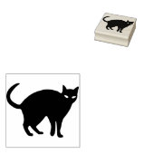 Zwarte kat 2 silhouet kunst stempel (Gestempeld)