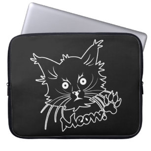 Zwarte kat, aangepaste laptophoes laptop sleeve