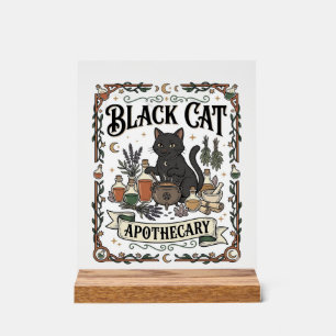 Zwarte Kat Apotheek Kat Hekserig Mystieke Apotheek Acryl Bord