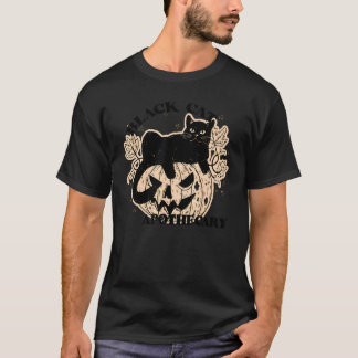 Zwarte Kat Apotheek Retro Halloween Pompoen Herfst T-shirt