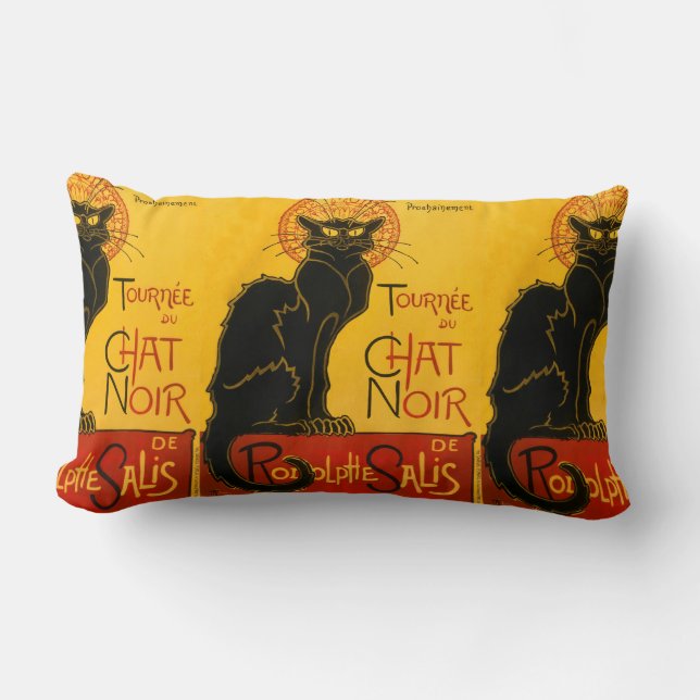  zwarte kat Art Nouveau Chat Noir Steinlen Kussen (Voorkant)