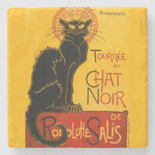  zwarte kat Art Nouveau Chat Noir Steinlen Stenen Onderzetter