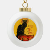 zwarte kat Art Nouveau Paris Keramische Bal Ornament (Voorkant)