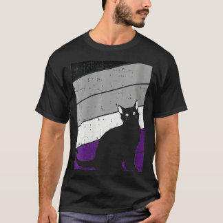 Zwarte kat Asexual Pride Kitten LGBTQ T-shirt