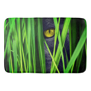 Zwarte kat badmat