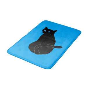Zwarte Kat Badmat Blauw of Kies Kleur