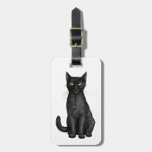 Zwarte kat bagagelabel (Voorkant verticaal)