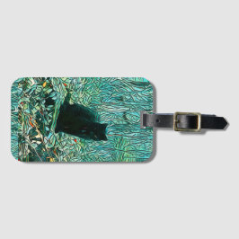 Zwarte kat bagagelabel