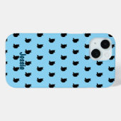Zwarte kat (blauw) Case-Mate iPhone case (Achterkant (horizontaal))
