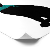 Zwarte kat, blauwe walvis poster (Hoek)