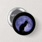 Zwarte Kat Blue Moon Button Pin (Voorkant /achterkant)