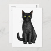 Zwarte kat briefkaart (Voorkant / Achterkant)