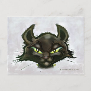 Zwarte kat briefkaart