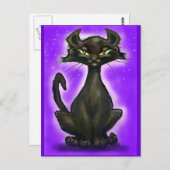 Zwarte kat briefkaart (Voorkant / Achterkant)
