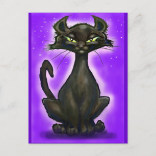 Zwarte kat briefkaart