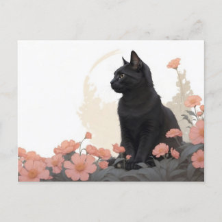 zwarte kat briefkaart