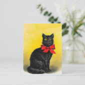 zwarte kat briefkaart (Staand voorkant)