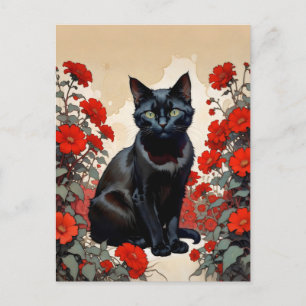 zwarte kat briefkaart