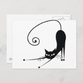 Zwarte kat briefkaart (Voorkant / Achterkant)