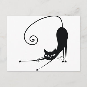 Zwarte kat briefkaart