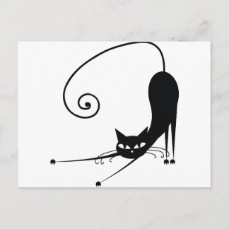Zwarte kat briefkaart