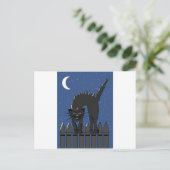 Zwarte kat briefkaart (Staand voorkant)