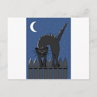 Zwarte kat briefkaart