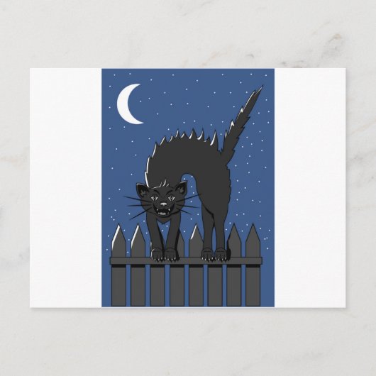 Zwarte kat briefkaart (Voorkant)