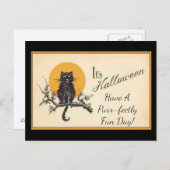  zwarte kat briefkaart (Voorkant / Achterkant)