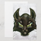 Zwarte kat briefpapier (Voorkant / Achterkant)