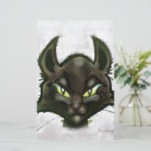 Zwarte kat briefpapier (Staand voorkant)