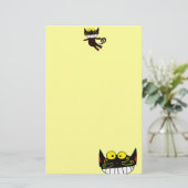 Zwarte kat briefpapier (Staand voorkant)