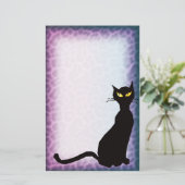 zwarte kat briefpapier (Staand voorkant)