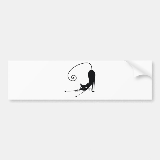 Zwarte kat bumpersticker (Voorkant)