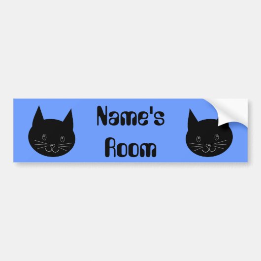 Zwarte kat bumpersticker (Voorkant)