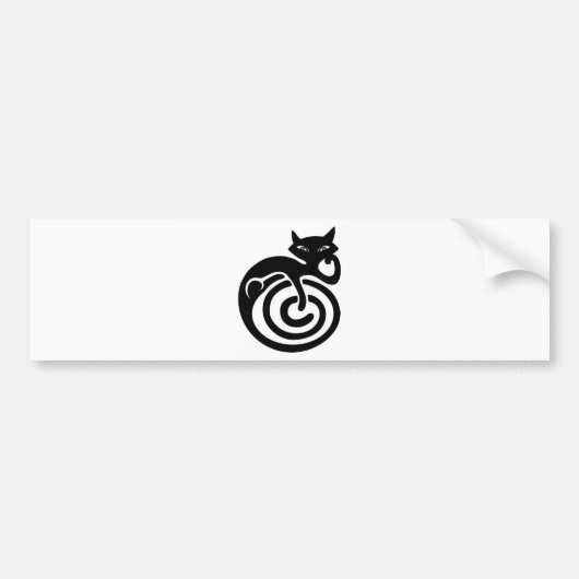 Zwarte kat. bumpersticker (Voorkant)