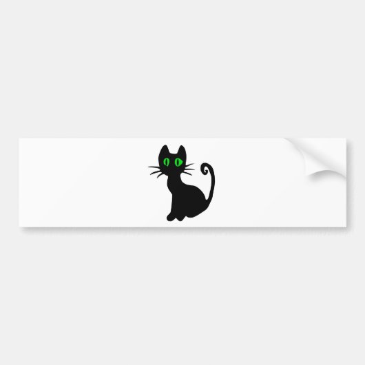 Zwarte kat bumpersticker (Voorkant)