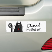 zwarte kat bumpersticker (Op auto)