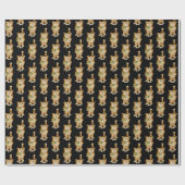 zwarte kat cadeaupapier (Vlak)