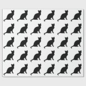 Zwarte kat cadeaupapier (Vlak)