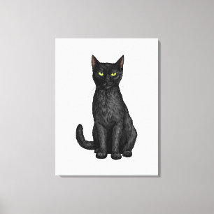 Zwarte kat canvas afdruk