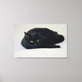 Zwarte kat canvas afdruk (Voorkant)