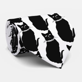  zwarte kat Canvas tas Stropdas