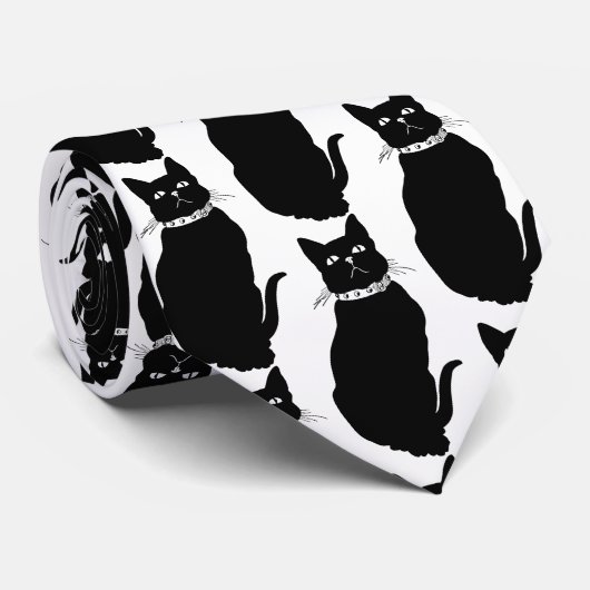  zwarte kat Canvas tas Stropdas (Opgerold)