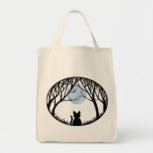 Zwarte kat Canvas tas Vat Cat Grocery Bag Hallowee (Voorkant)