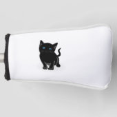 Zwarte kat cartoon golfheadcover (Voorkant)