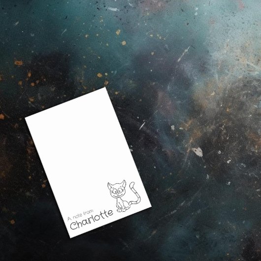 Zwarte kat cartoon naam post-it® notes