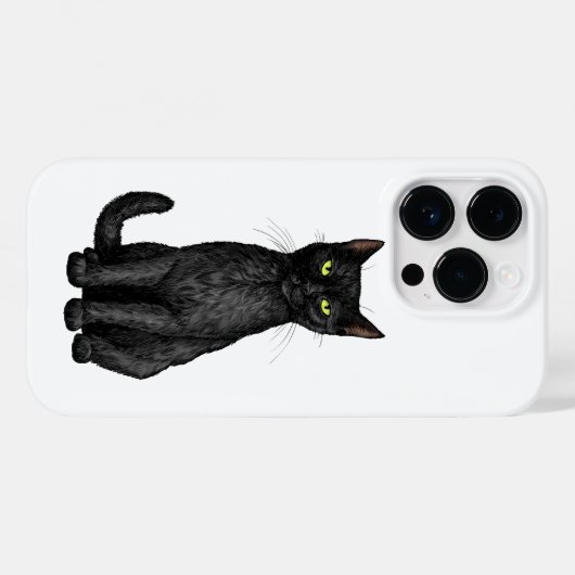 Zwarte kat Case-Mate iPhone case (Achterkant (horizontaal))