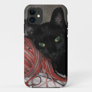 Zwarte kat iPhone 11 hoesje